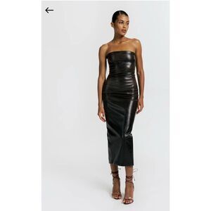Faux Leather Plus Size  Sleeveless Dress